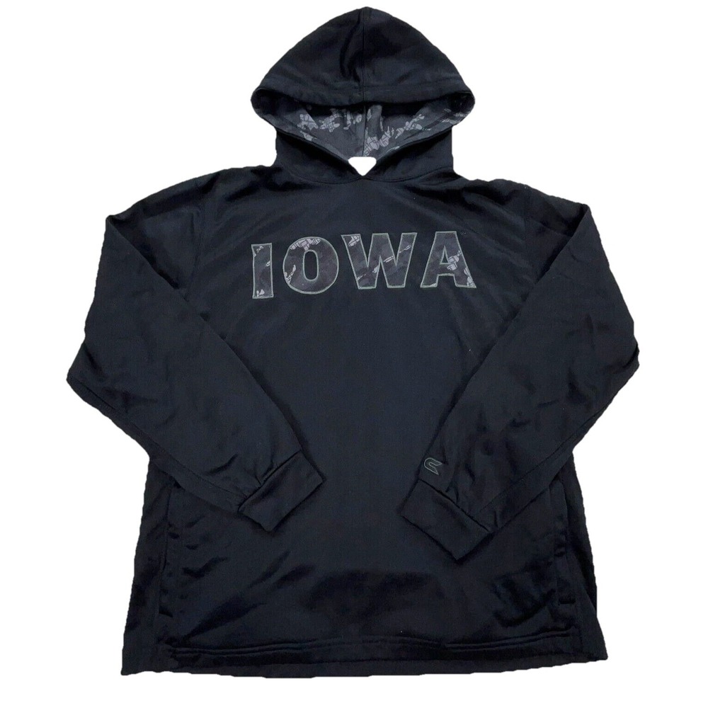 Iowa Hawkeyes Hoodie Boys XL Black Gray Sweatshirt Camo Performance Youth Poly